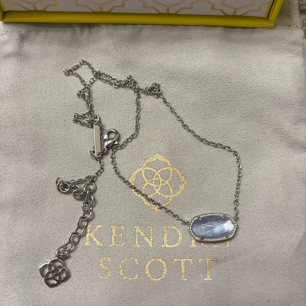 Kendra Scott Elise Necklace- silver with iridescent stone